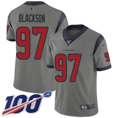 Houston Texans Limited Gray Men Angelo Blackson Jersey NFL Football #97 100th Season Inverted Legend->youth nfl jersey->Youth Jersey